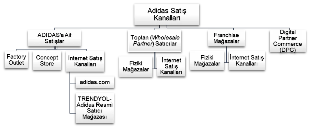 Şekil 2: ADIDAS’ın Güncel Dağıtım Kanalı