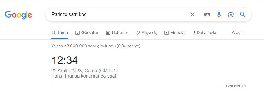 Şekil 23: 2023 Yılında SERP’te Yer Alan Bağlantısız Doğrudan Cevap Özelliği (Saat)