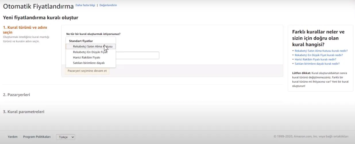 Şekil 3: Amazon Otomatik Fiyatlandırma Sistemi Ekranı - II