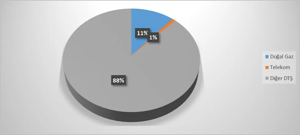 Grafik 26: Doğal Gaz ve Telekomünikasyon Şirketlerinin BTŞ’ler İçindeki Yeri 39