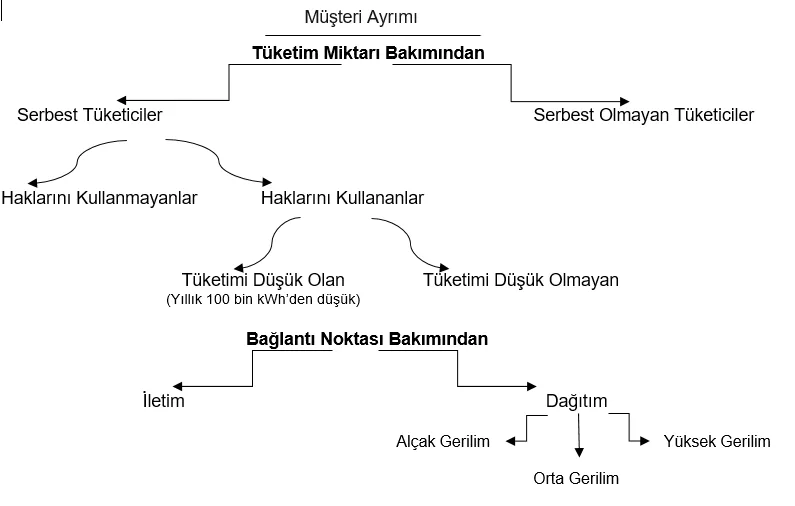 Şekil 1: Elektrik Piyasası Müşteri Ayrımı