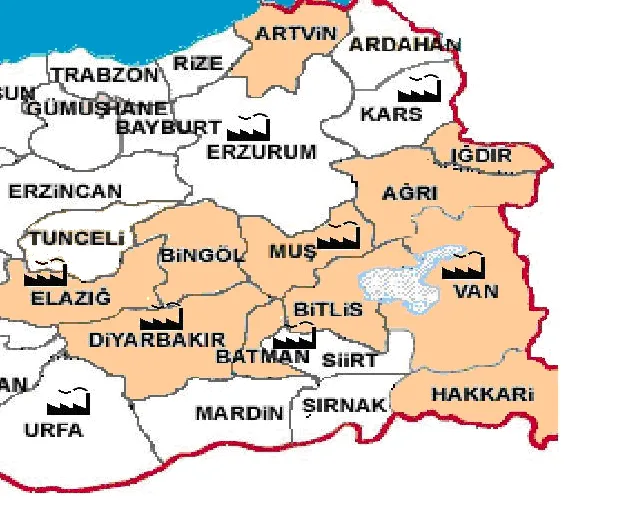 Şekil 1: Teşebbüslere Ait Fabrikalar ve Fiyat Artışı Yaşanan İller