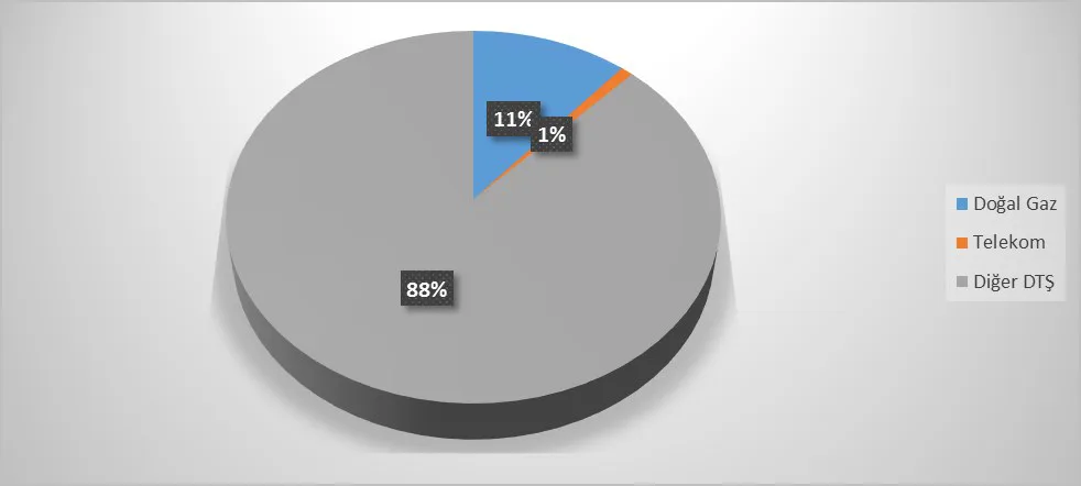 Grafik 30: Doğal Gaz ve Telekomünikasyon Şirketlerinin BTŞ’ler İçindeki Yeri 39