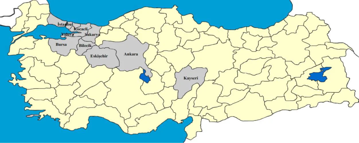 Şekil 8: Kuzeydoğu Marmara Limanlarını Öncelikli Olarak Kullanan İller