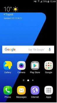 Şekil 2: Ana Ekran Google Simgeleri