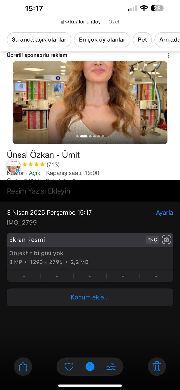 Şekil 8: Yeni Tasarımların Raportörlerce İlk Tespit Edildiği Tarihe Ait Ekran Görüntüsü