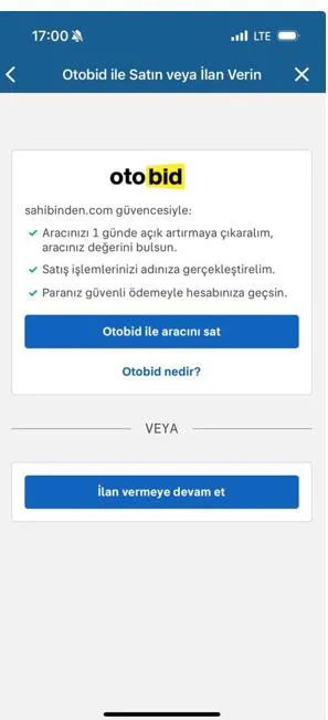 Şekil 2: İlan Verme Aşamasında Bireysel Kullanıcılara Sunulan Ekran