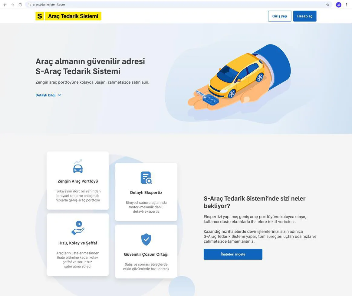 Şekil 11: Kurumsal Kullanıcılar İçin www.aractedariksistemi.com Sitesinin Görünümü-I