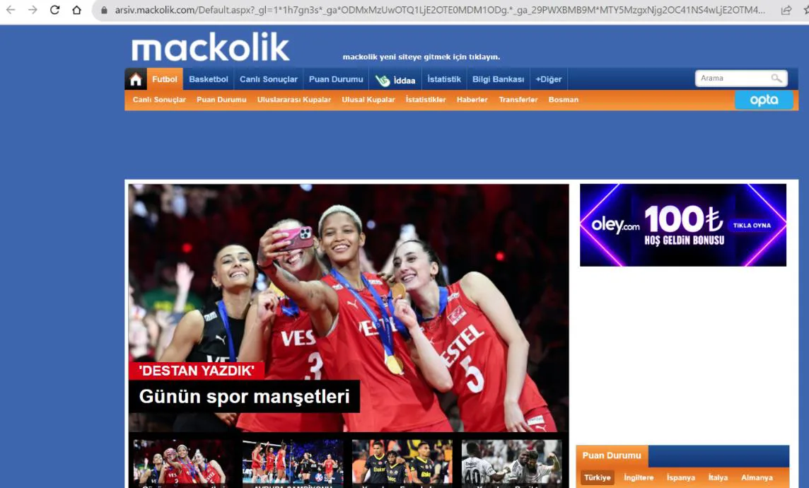 Şekil 15: MAÇKOLİK Eski Site OLEY Reklamları 17