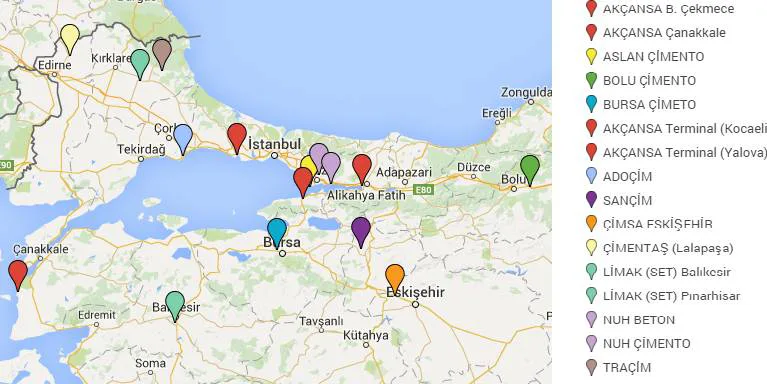 Şekil 1: Teşebbüslerin Coğrafi Konumuna İlişkin Harita 12
