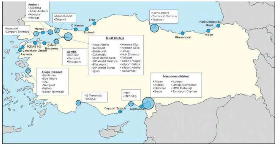 Şekil 4: Kuru Dökme Yük ve Genel Kargo Elleçleme İzni Olan Limanlar