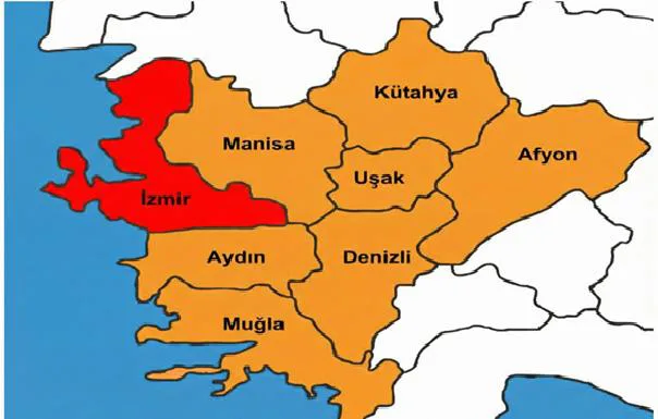 Şekil-13: İzmir Limanlarını Öncelikli Olarak Kullanan İller