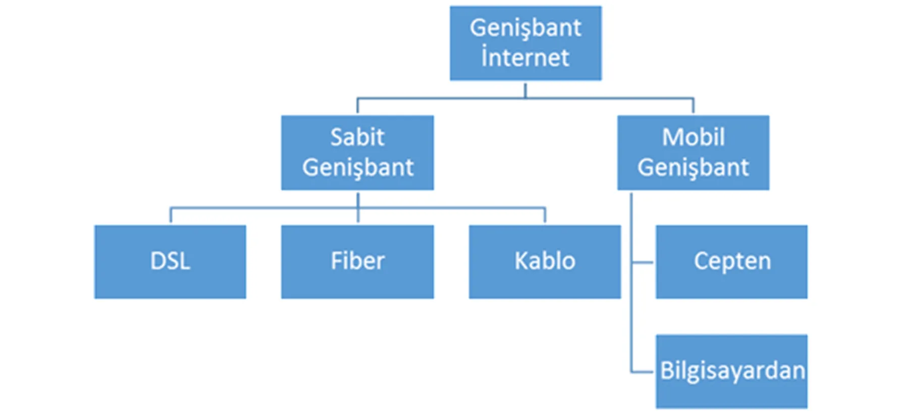 Şekil 1: Genişbant Erişim Teknolojileri