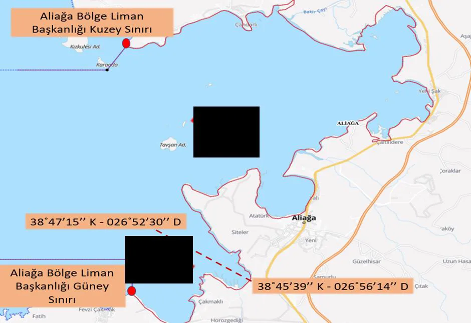 Şekil-2: Aliağa-1 ve Aliağa-2 Bölgesel Hizmet Sahaları